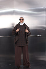 Brown jacket with shawl