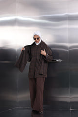 Brown jacket with shawl