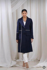 Navy Blue Stripes Coat