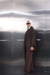 Brown jacket with shawl