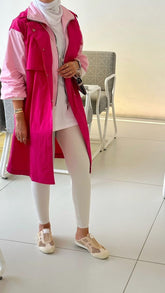 Pink Two Tone Trench Coat