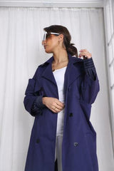 Double Dark Blue Trench