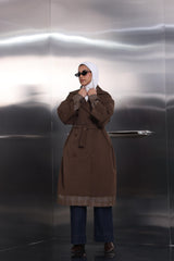 Mocha Check Trench Coat