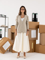 Knitted Beige Buttoned Set