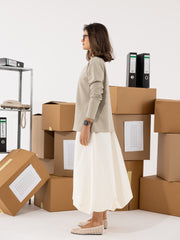 Knitted Beige Buttoned Set