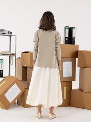 Knitted Beige Buttoned Set