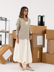 Knitted Beige Buttoned Set