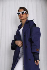 Double Dark Blue Trench