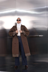 Mocha Check Trench Coat