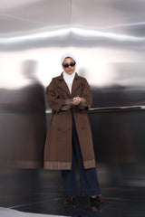 Mocha Check Trench Coat