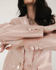 Long ,Shiny Pink Blazer