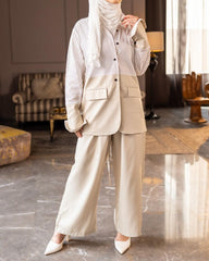 Beige Soft Lines Suit