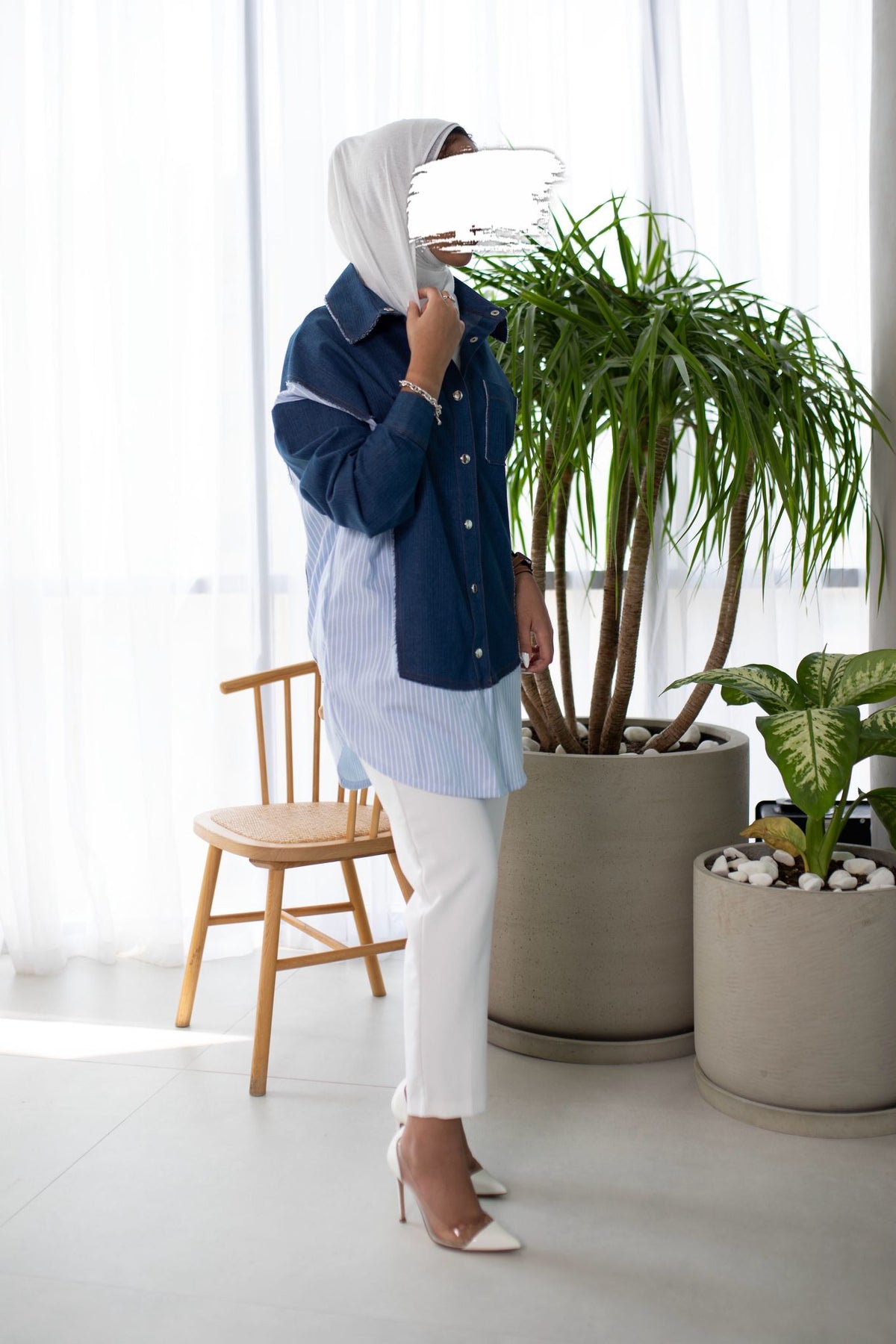 Azure Bloom Overshirt