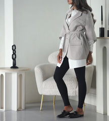Grey Belted Blazer