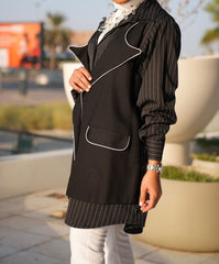 Black Double Top In One Piece