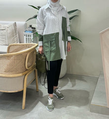 Striped shirt with pocket