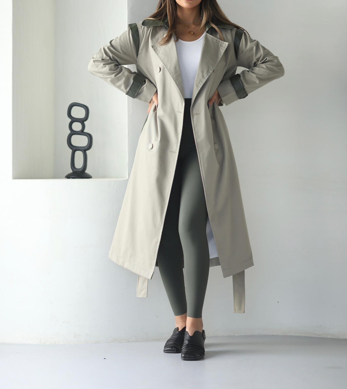 Olive Belted Trench