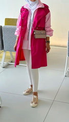 Pink Two Tone Trench Coat